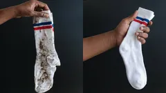 Tillsätt 4 matskedar i 3 liter vatten – så blir även de äldsta strumporna vitare än snö